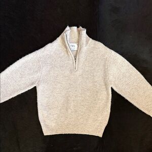 Zara Boys Beige Zip-Up Sweater. Pristine Condition.